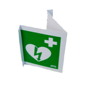 AED Wall Sign - Green (can be mounted 3 ways) - International (no text)