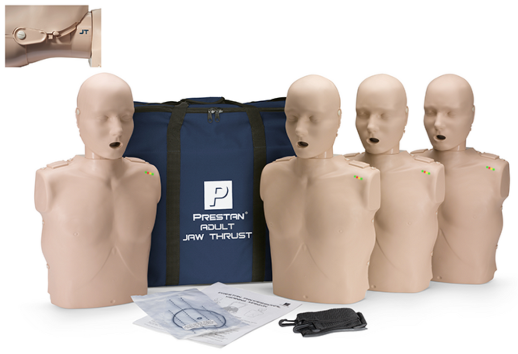 CPR Manikin Prestan Professional Adult Jaw Thrust (4-Pack) with CPR Monitor